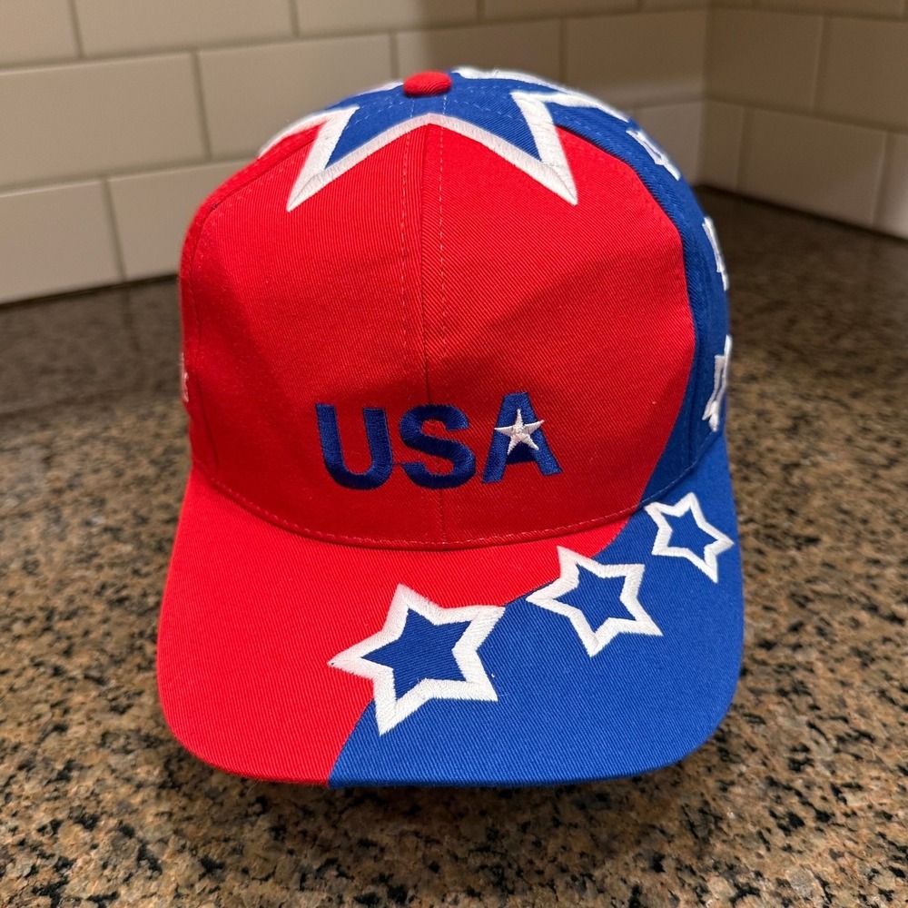 USA Wilbur-Ellis Nissin Baseball Cap Hat Men OS Red Blue White Cotton Blend